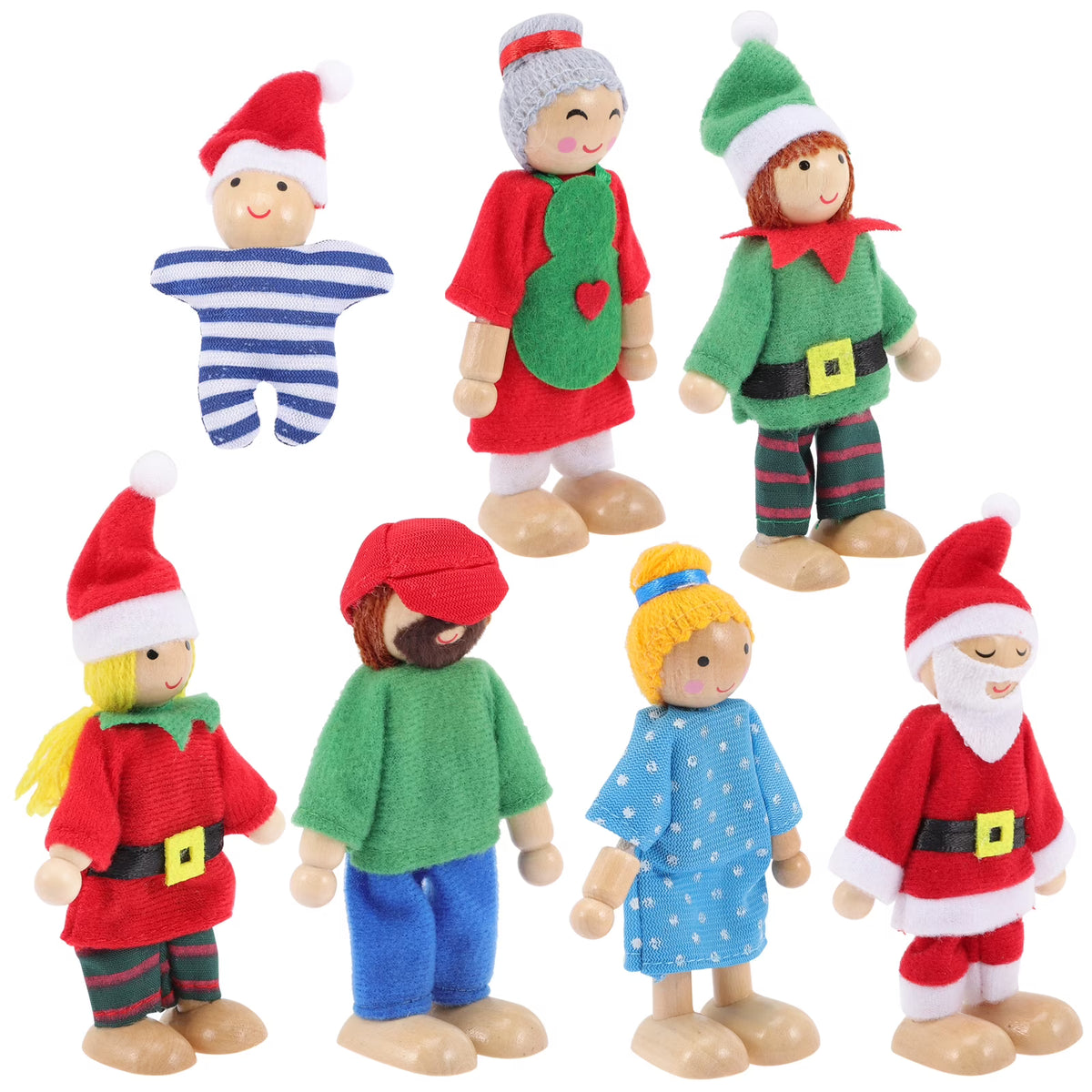 7 Pcs Wooden Dolls Playset X4537