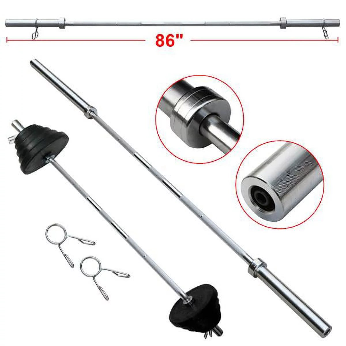 7ft Chrome Olympic Barbell Bar K60323