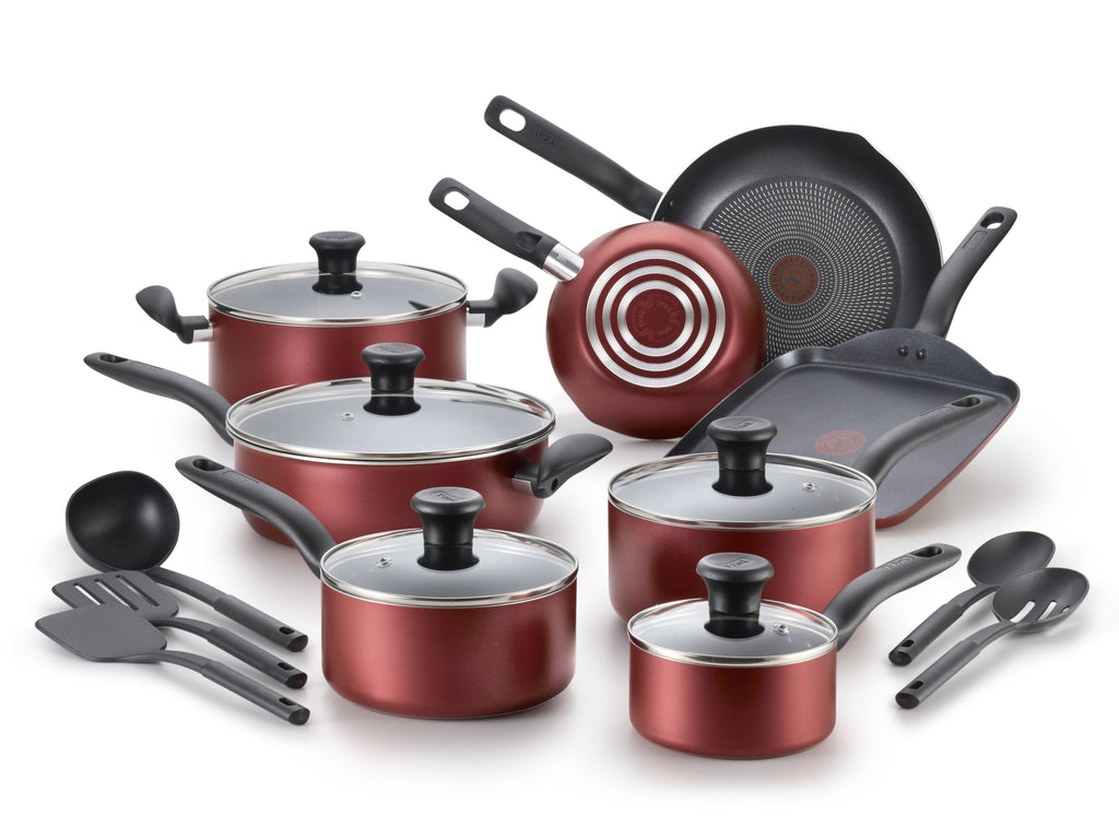 18 Piece Red Nonstick Cookware Set U51456