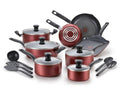 18 Piece Red Nonstick Cookware Set U51456