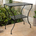 Antique Black Iron Rectangular 2 Tier Table F426394