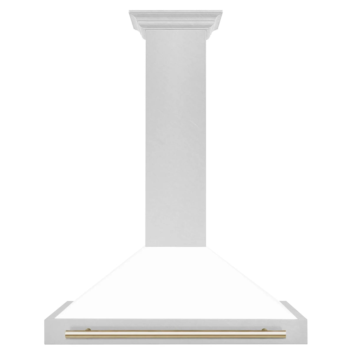 36 In Stainless Steel Range Hood with White Matte Shell and Gold Handle K57151