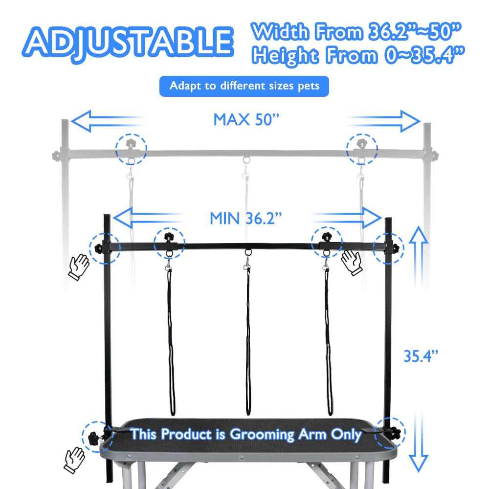 Dog Grooming Table Arm with 3 Noose and Clamp D2665