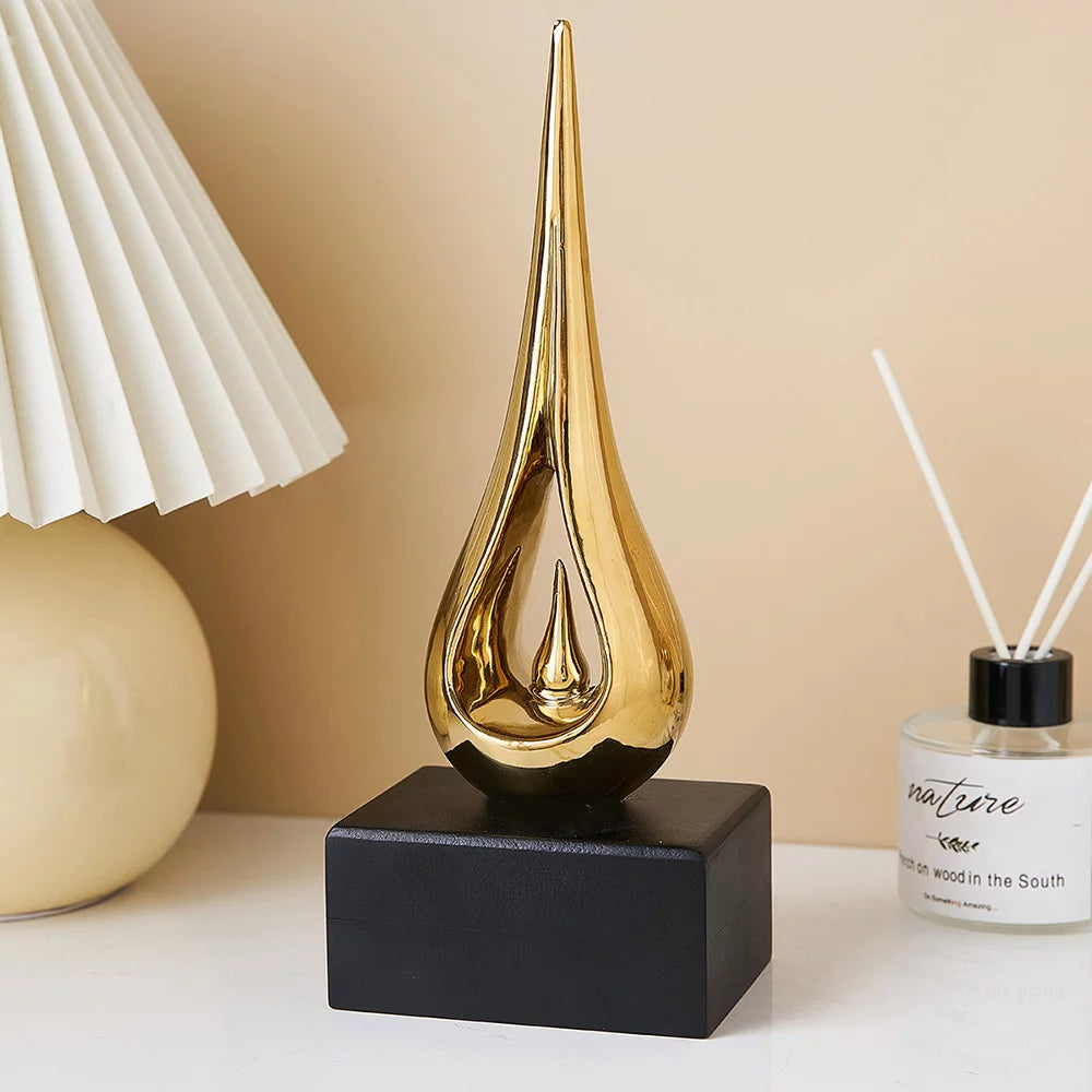 Ceramic Water Drop Golden Home Decor W7592