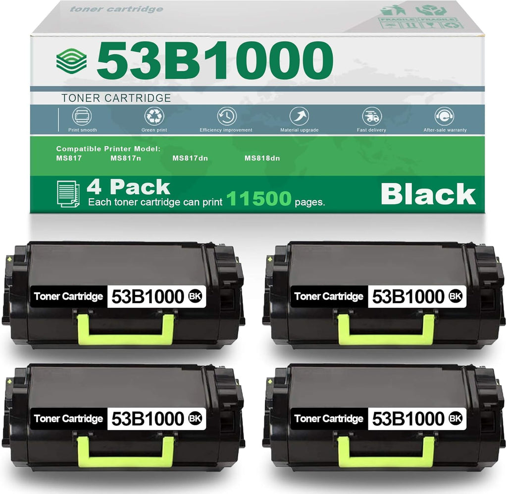 4 Pack Black High Yield Remanufactured Toner Cartridge U867375