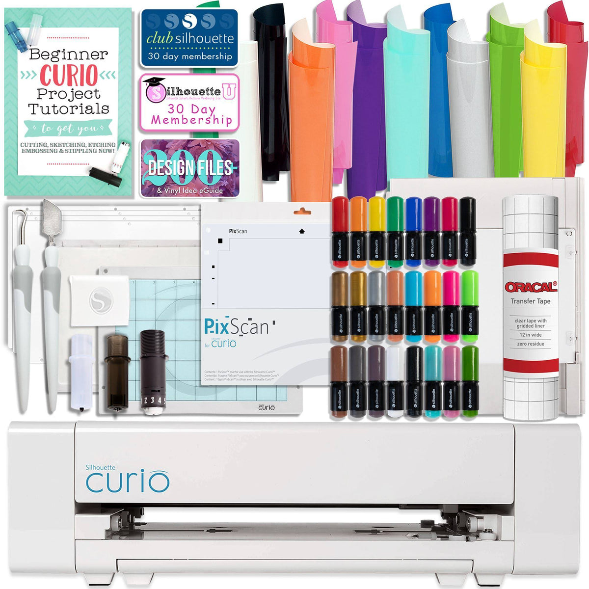 Curio Starter Bundle with 12 Sheets PixScan Mat 24 Sketch Pens G55236