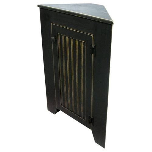 Antique Charcoal Gray Corner Storage Cabinet O4651