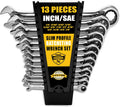 13 Pieces Slim Profile Ratcheting Wrench with Rack Organizer B188