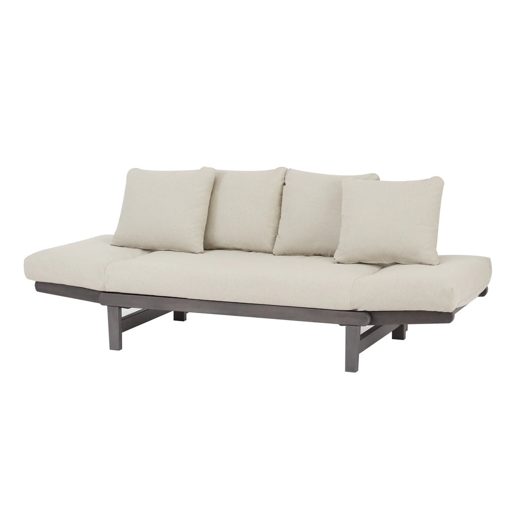 Convertible Wood Outdoor Sofa Blue Cushions K843639