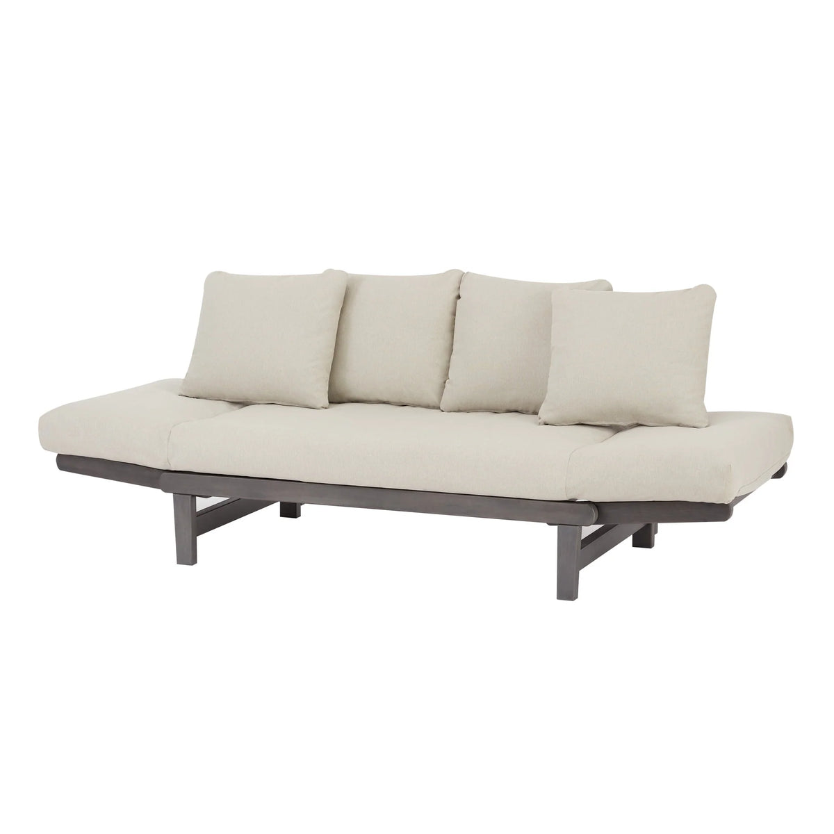 Convertible Wood Outdoor Sofa Blue Cushions K843639