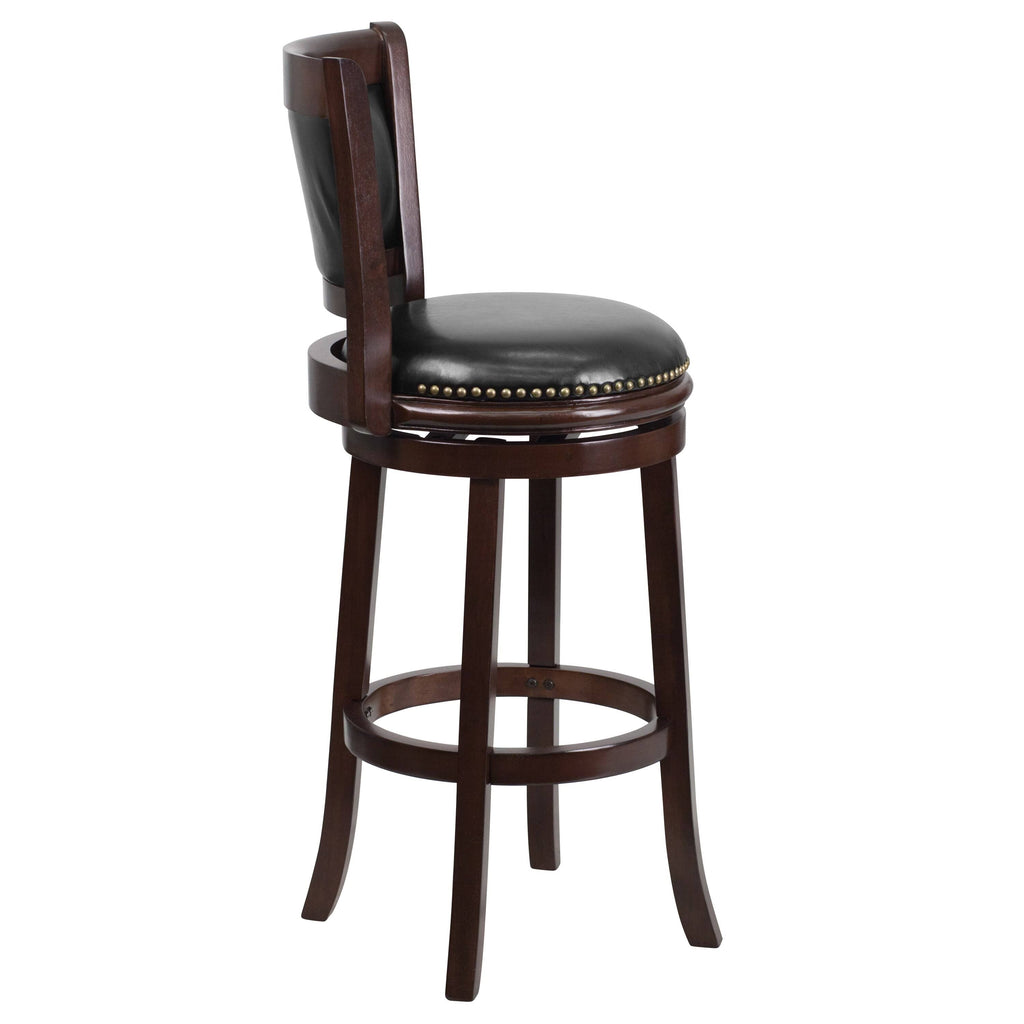 Black Leather Swivel Barstool O32413