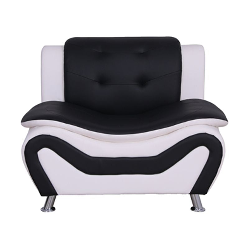 3-Piece Set with Sofa and 2 Club Chairs in Black & White Z1968