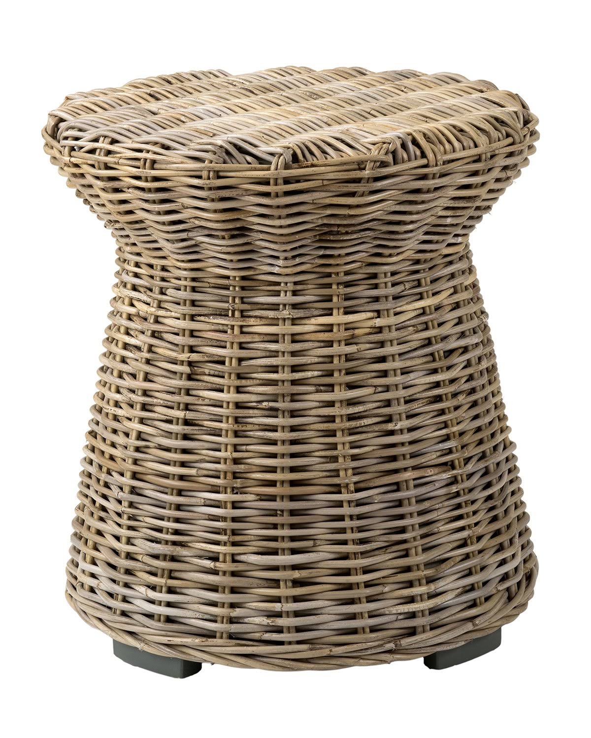 Brown Round Rattan Accent Table K6254