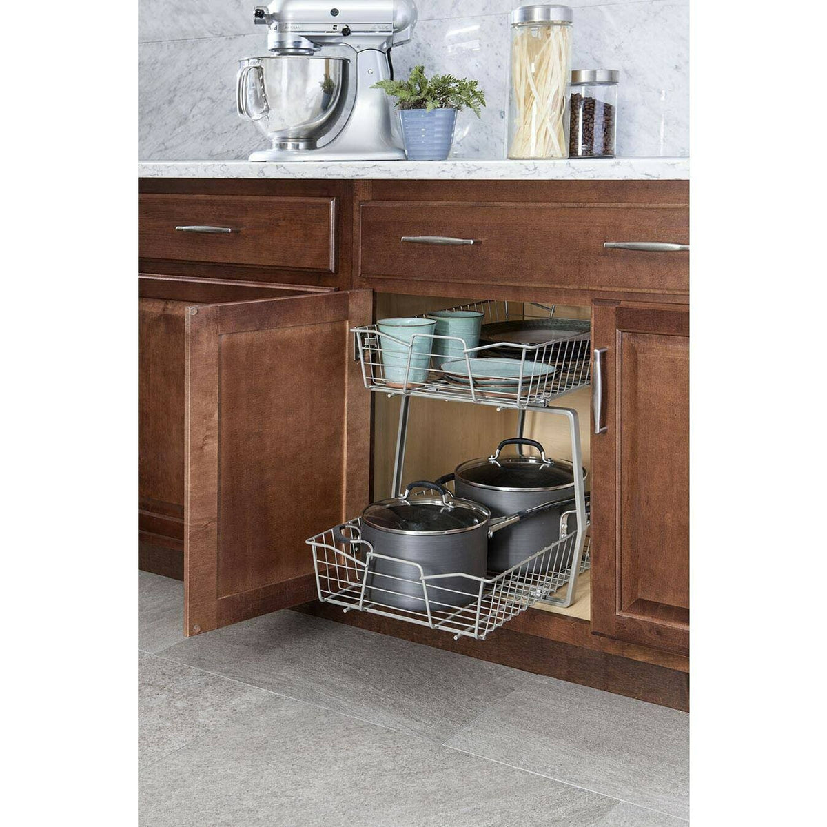 2 Tier 11-inch Wide Cabinet Organizer F39489