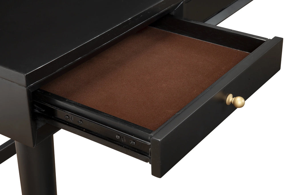 Black 3 Drawer Wood Desk N245649