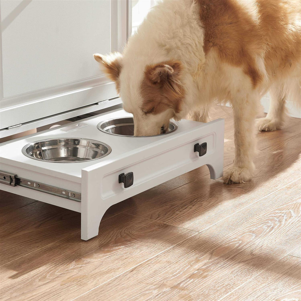 Modern Pet Feeding Station with 2 Elevated Dog Bowls S362