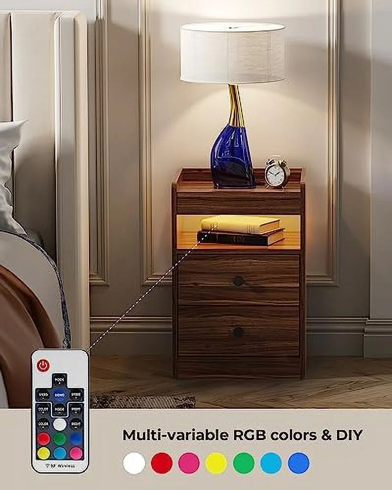 White 2 Drawer Nightstand with Charging Station O57855
