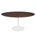 60" Round Wood Metal Dining Table O360