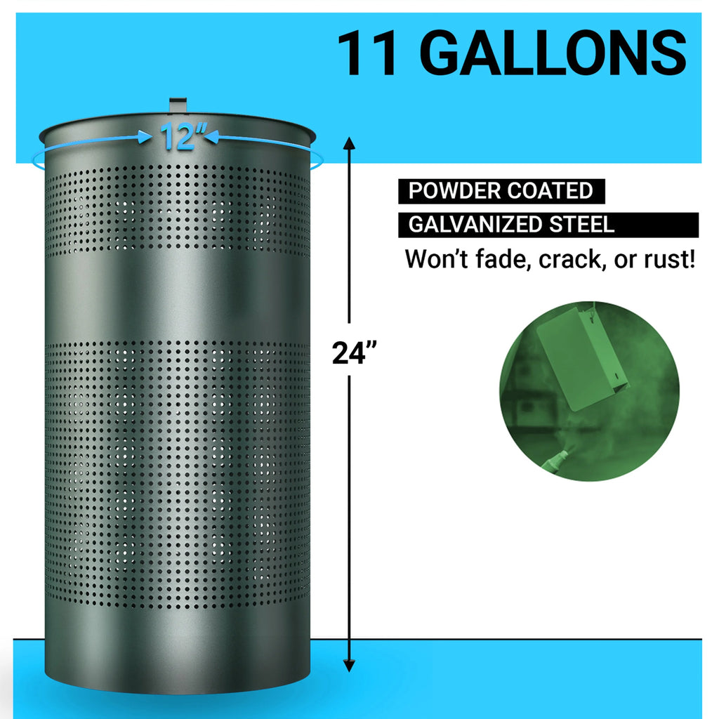 11.5 Gallon Stainless Steel Outdoor Trash Can with Lid E7253