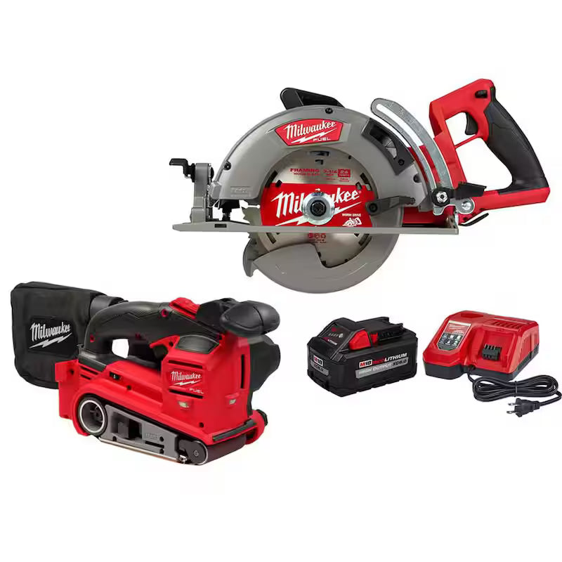 18V Cordless 7-1/4 in. Circular Saw with Belt Sander and Starter Kit G356