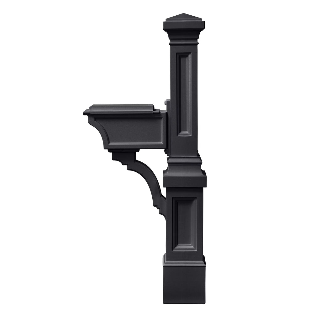 Onyx Black Plastic Mailbox Post Kit F10458