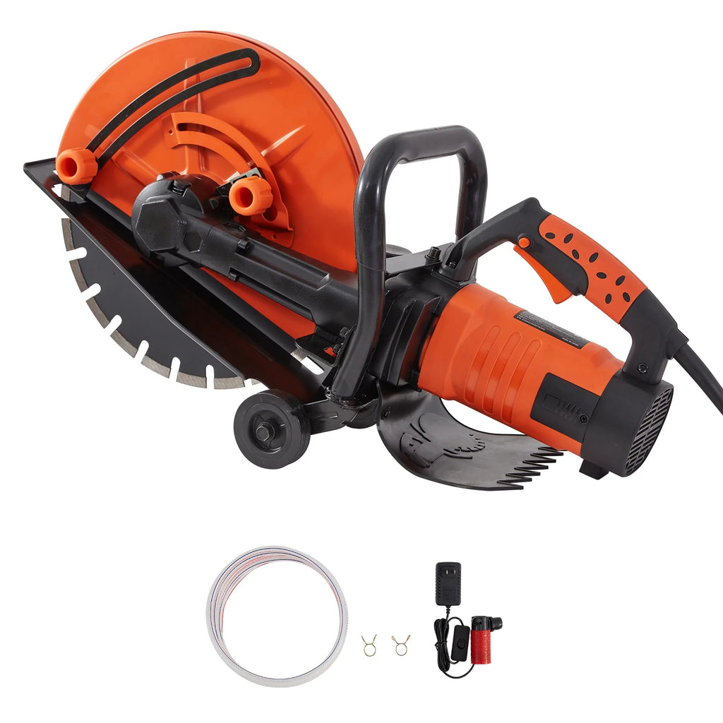 14'' Electric Concrete Saw Wet/Dry Saw Cutter with Water Pump and Blade H190