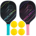 Pickleball Paddles Set of 2 with 4 Balls and Bag R930