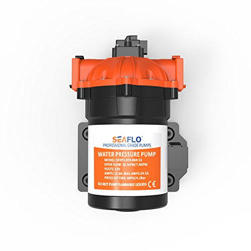 12V DC Diaphragm Water Pressure Pump 7.0 GPM 60 PSI D63939