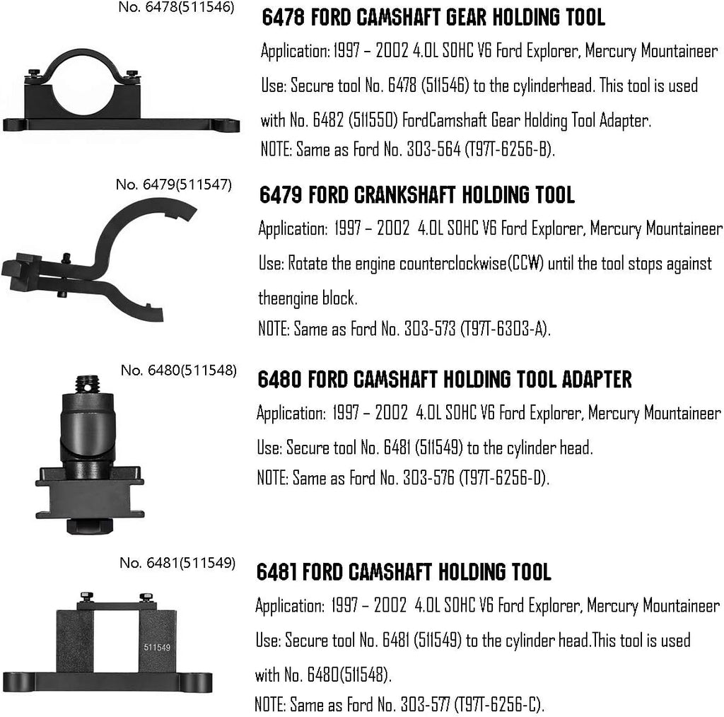 Timing Tool Kit for 4.0L SOHC V6 Engine T5749