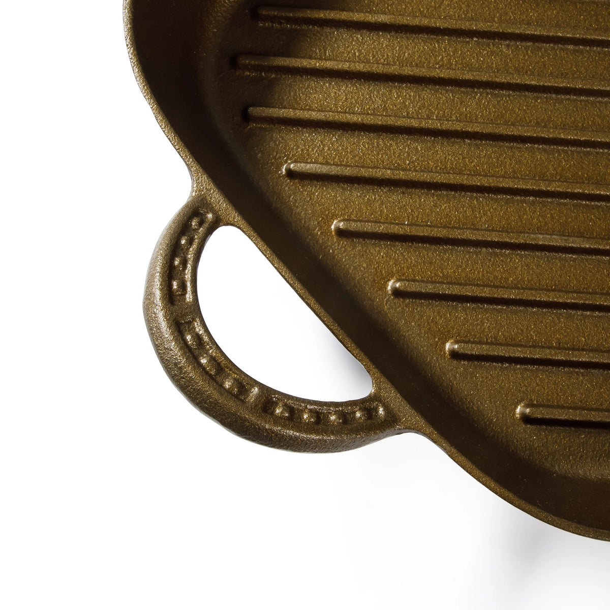 Bronzed Pre-Seasoned Cast Iron Square 11-Inch Grill Pan I335621