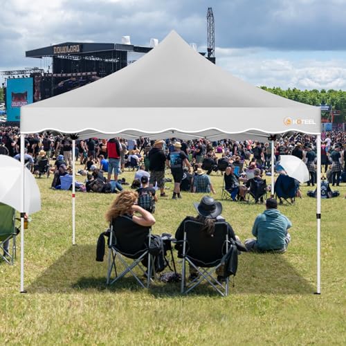 10x20 Pop Up Canopy Tent with 6 Sidewalls, Wheeled Bag & 4 Sandbags, White L399