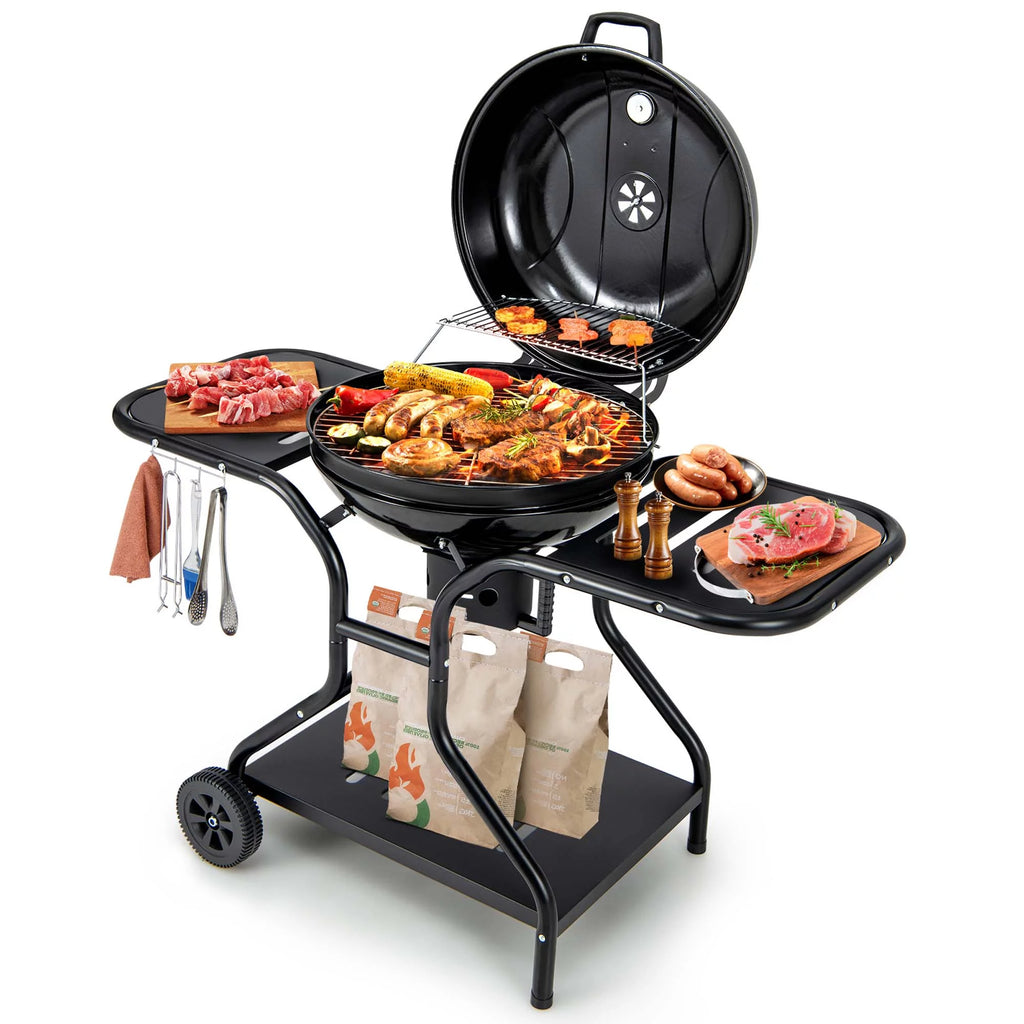 22 inch Charcoal BBQ Grill with Thermometer Y92633