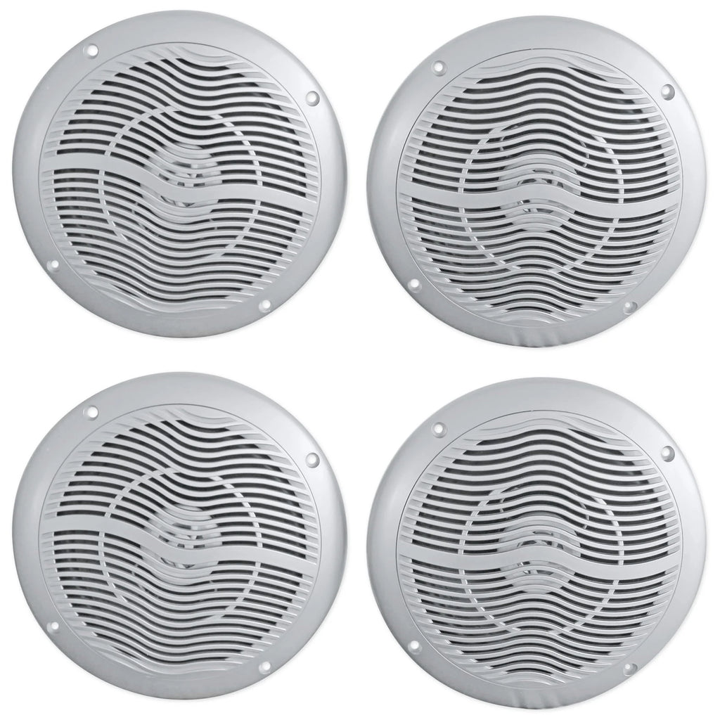 6.5 1200 Watt Waterproof Marine Boat Speakers 2-Way Silver E80503
