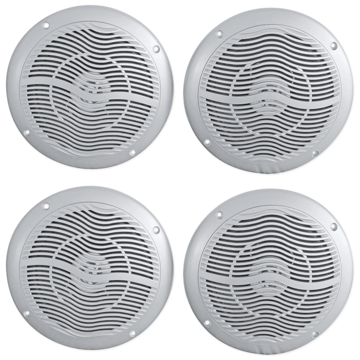 6.5 1200 Watt Waterproof Marine Boat Speakers 2-Way Silver E80503