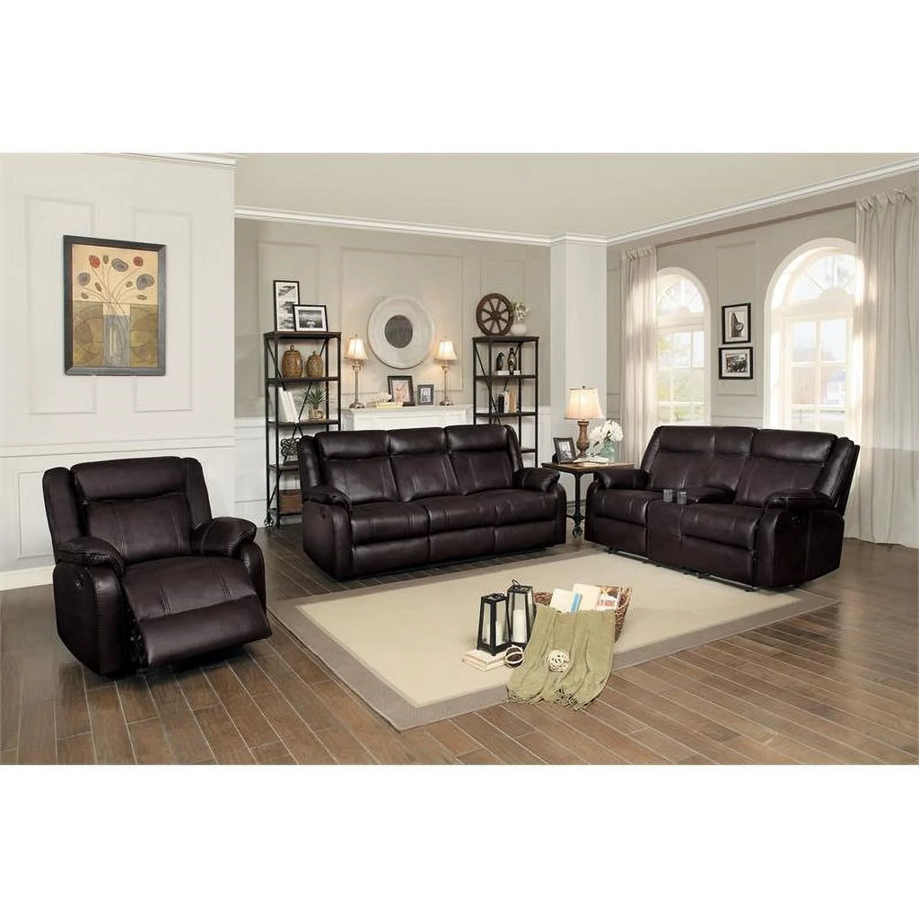 Brown Faux Leather Glider Reclining Chair O323763
