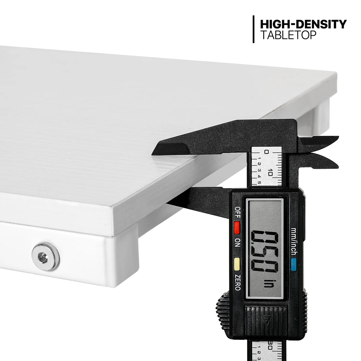 C-Shape Rectangle Side Table with Metal Frame, White A795130