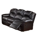 Black 3 Seats Bonded Leather Manual Reclining Sofa L3103