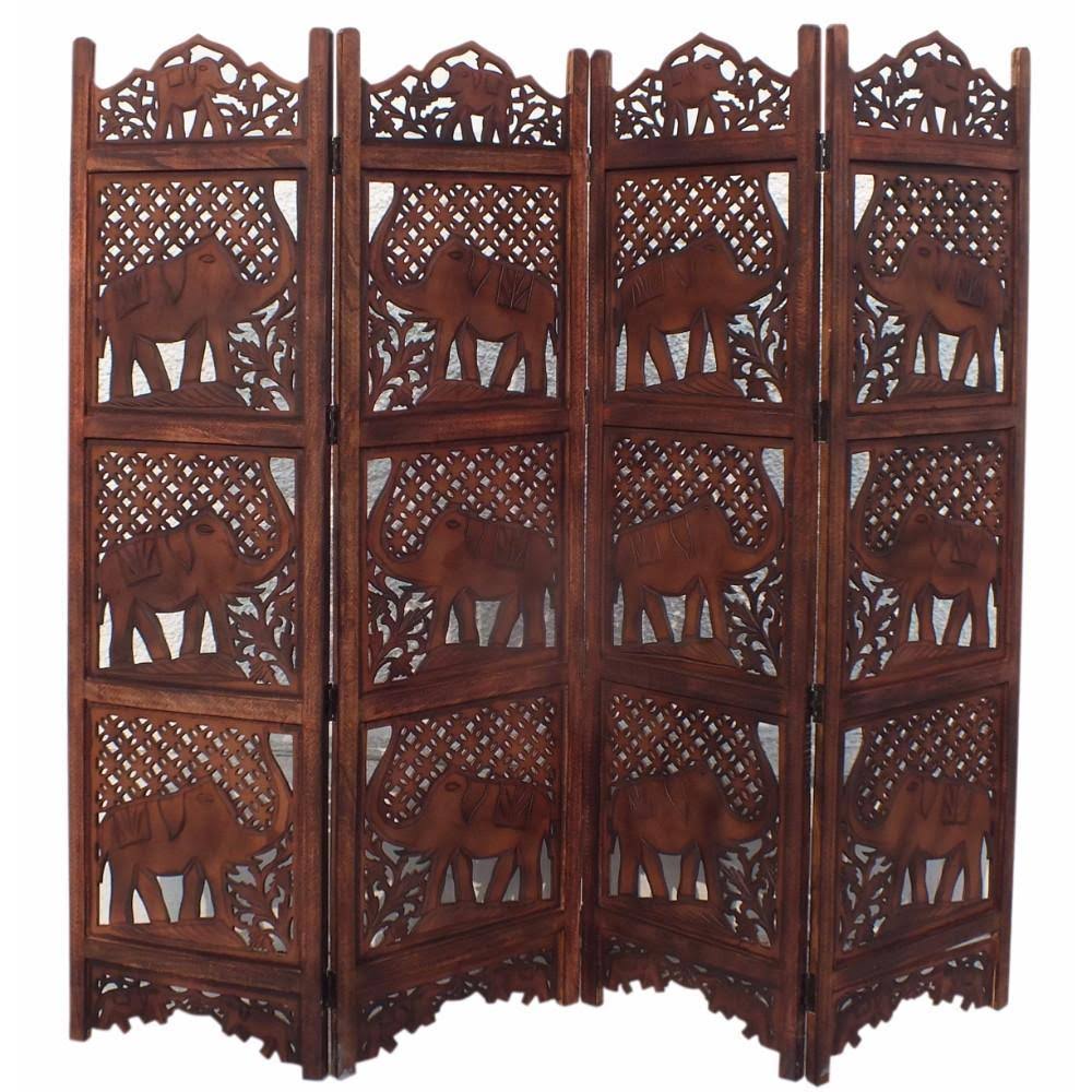 Carved Wood Room Divider T2869