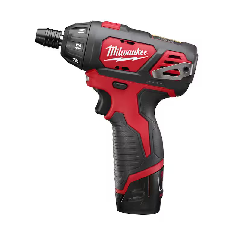 12V Cordless 1/4 in. Hex Screwdriver Kit with Two 1.5Ah Batteries E4755