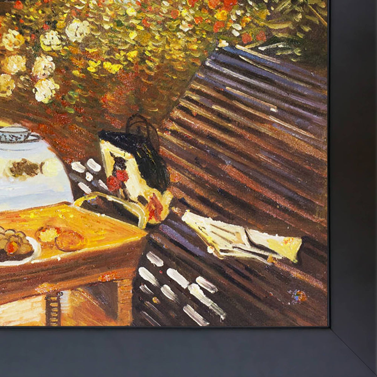Large Hand Painted Oil Reproduction, Black T2896