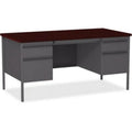 60 in. Laminated Mahogany Double-Pedestal Desk I5094