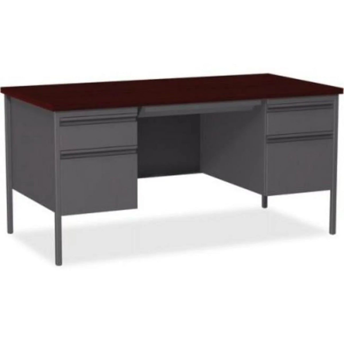 60 in. Laminated Mahogany Double-Pedestal Desk I5094