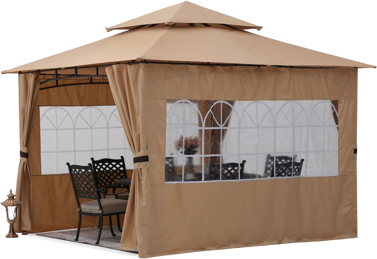 10'x10' Winter Gazebo with Sidewalls and Church Window V843956