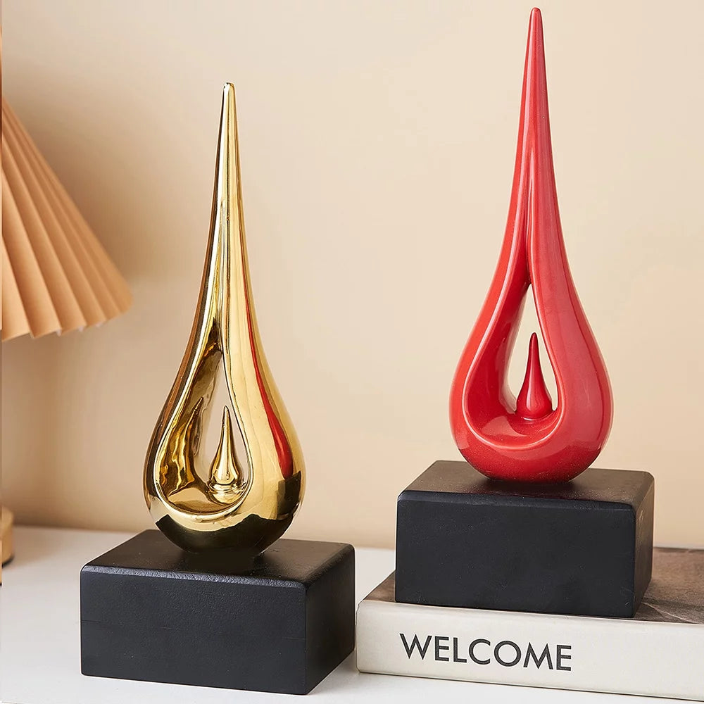 Ceramic Water Drop Golden Home Decor W7592