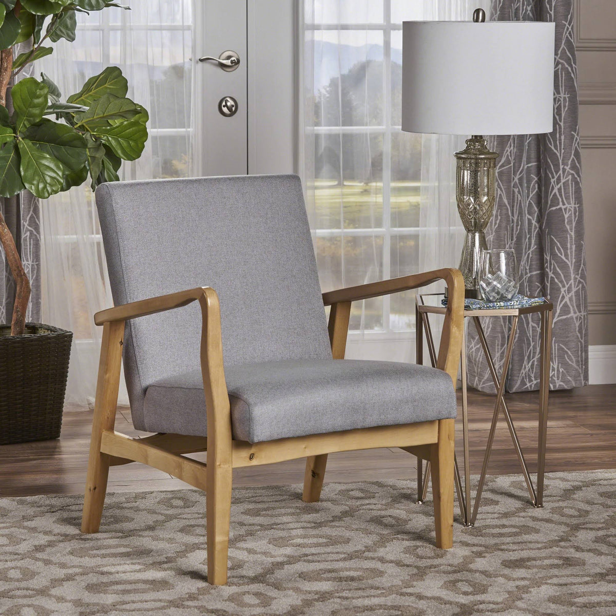 Grey Fabric Club Chair T72135