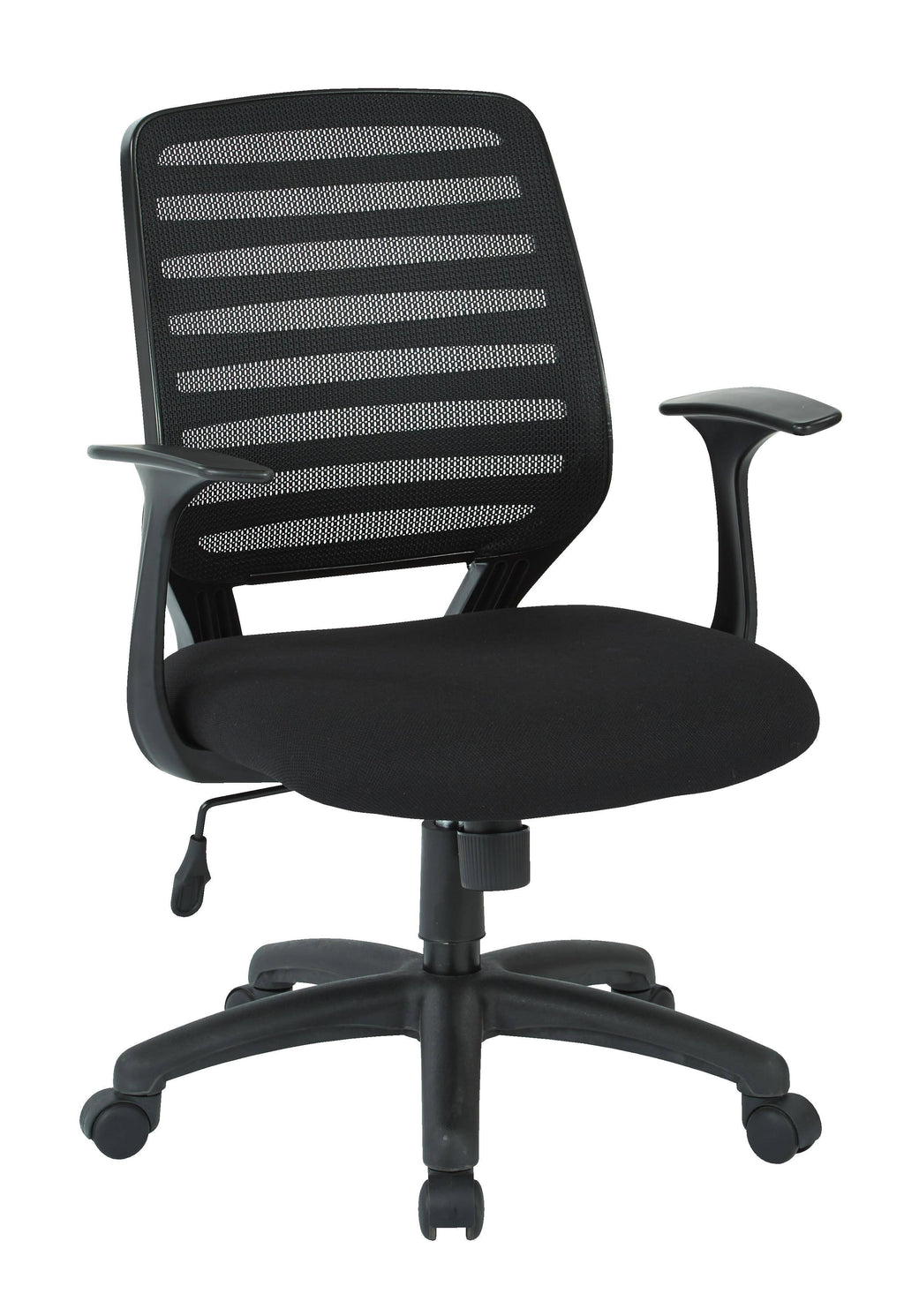 Black Fabric Task Chair with T Arms S212