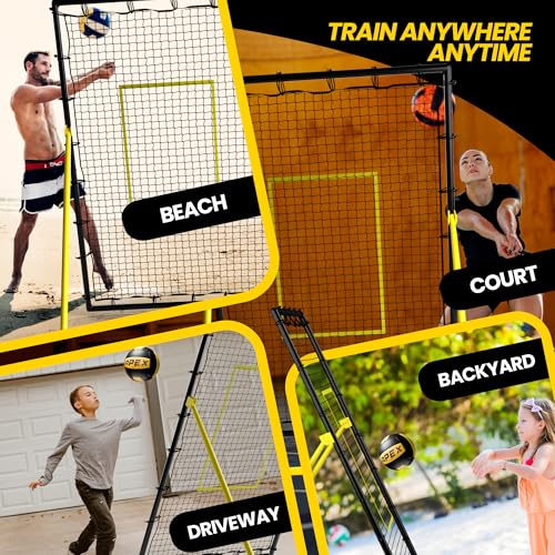 Adjustable Volleyball Rebounder Net 7x4 ft with Travel Bag J366