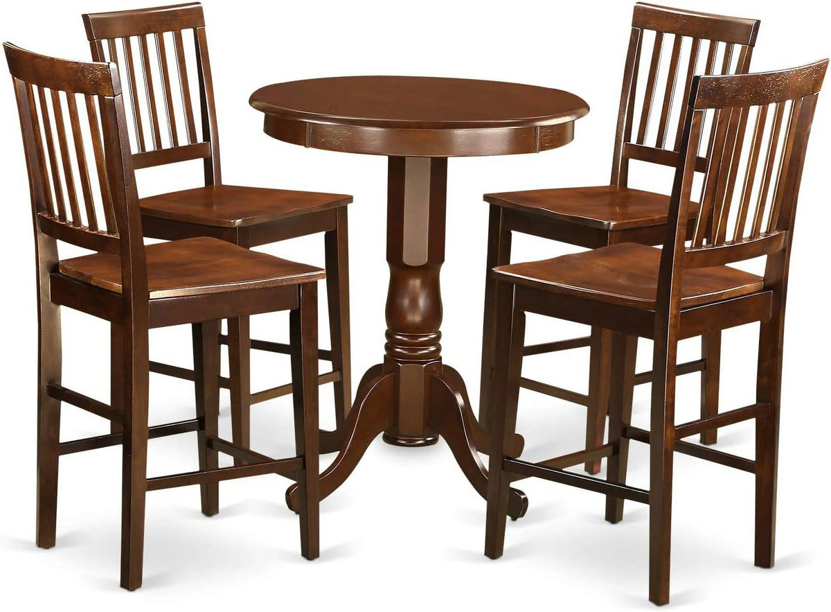 5 Piece Kitchen Counter Height Set with Round Pub Table and 4 Chairs G88029