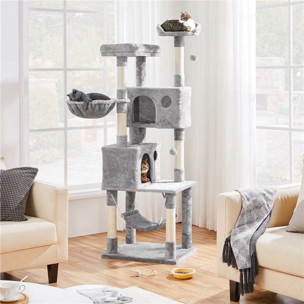 73''H Multilevel Cat Tree with 2 Condos & Scratching Posts U6460