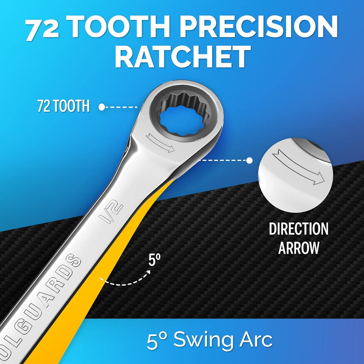 13 Pieces Slim Profile Ratcheting Wrench with Rack Organizer B188
